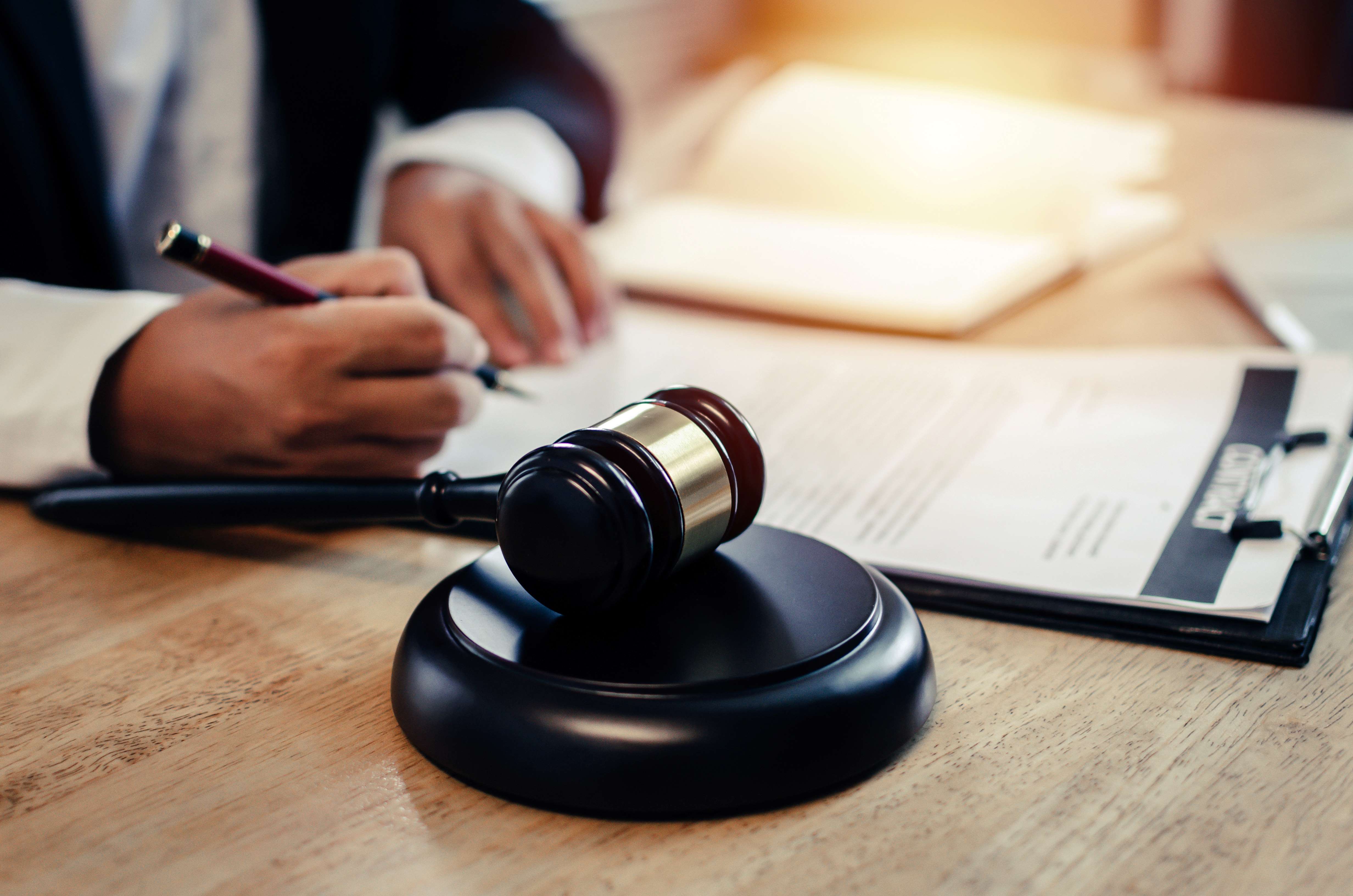 gavel on table
