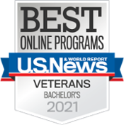 U.S. News and World Report 2020 Best Online Bachelor's Programs for Veterans Badge